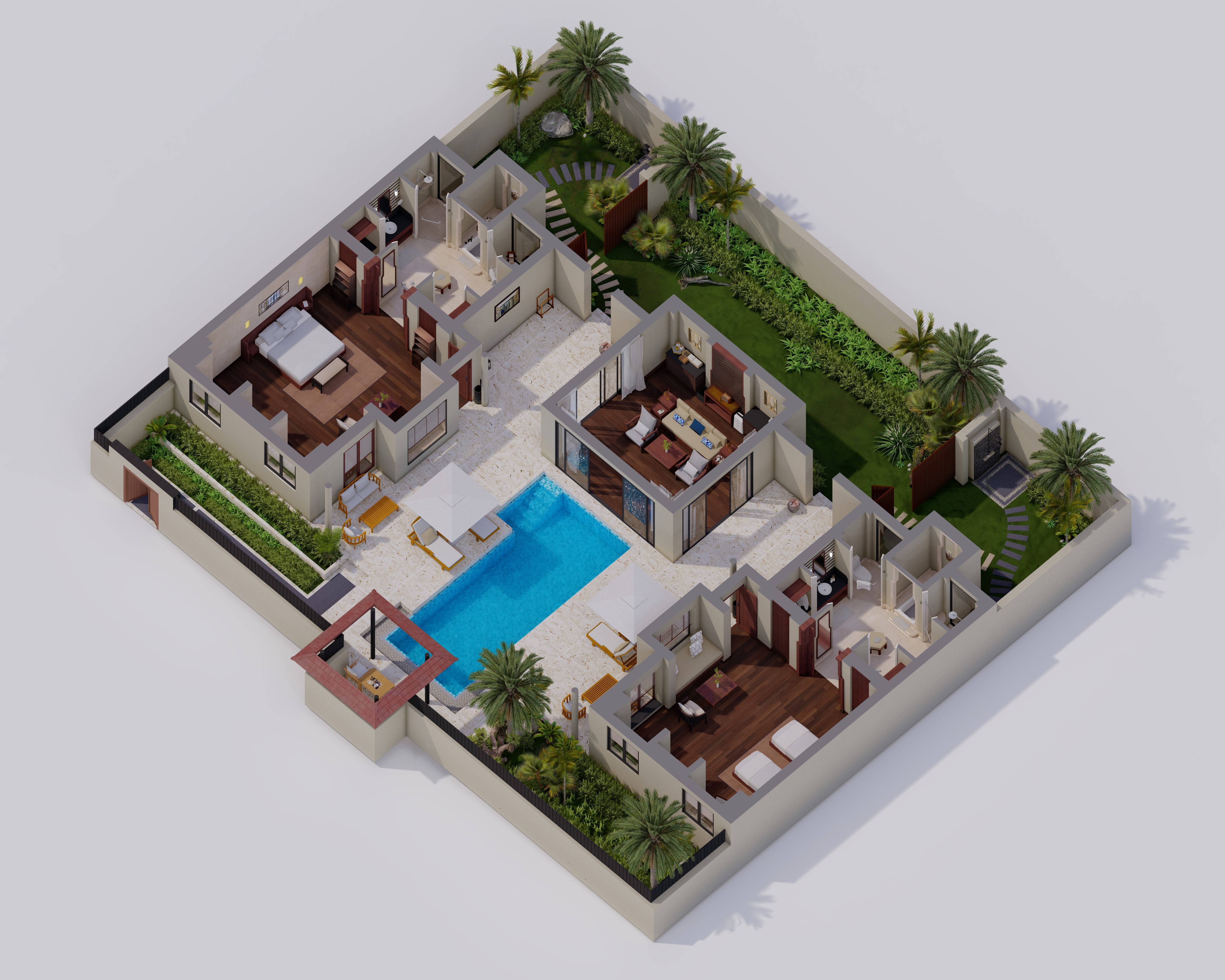  Villa avec piscine et deux chambres à Layan