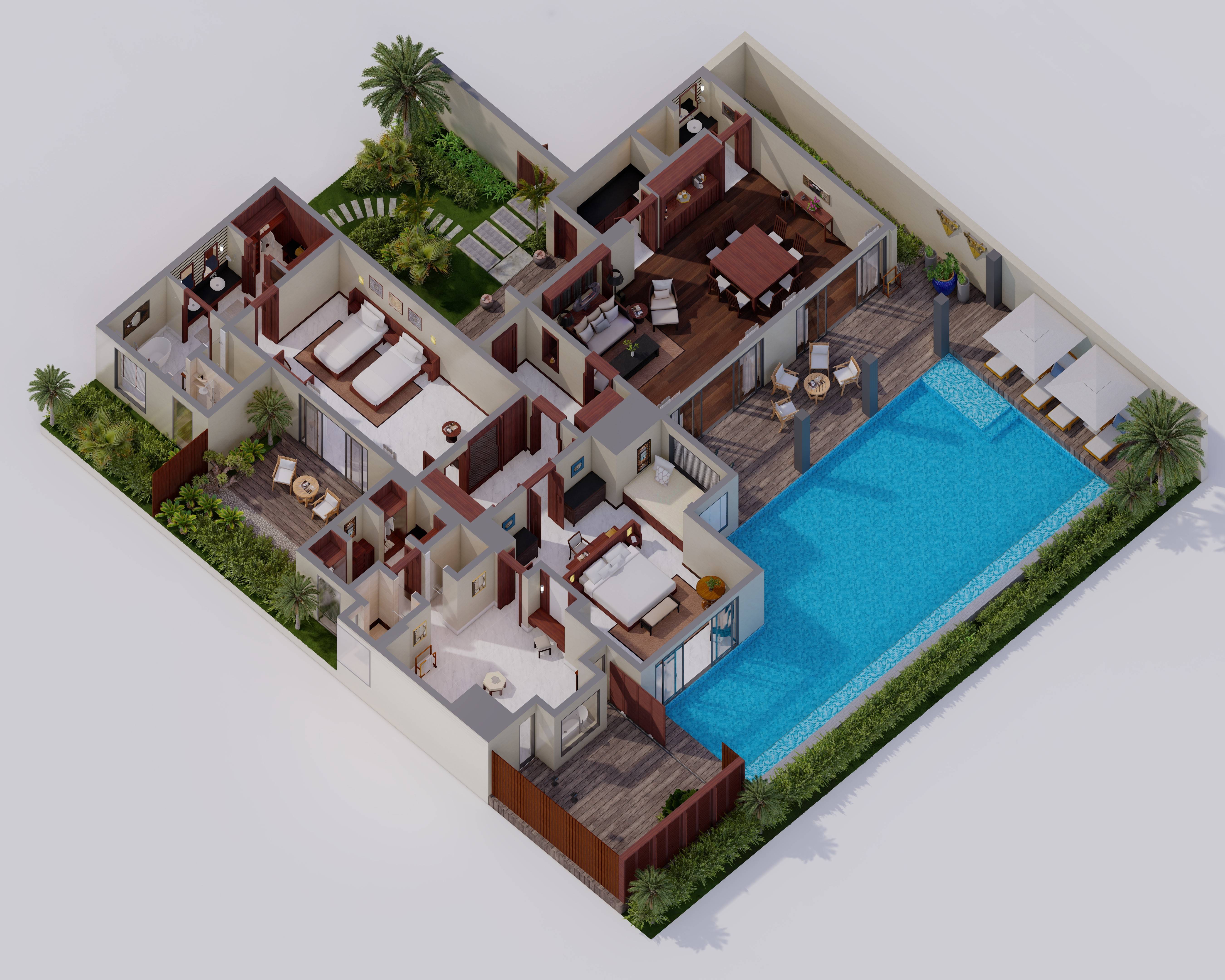 Villa avec piscine et deux chambres Anantara