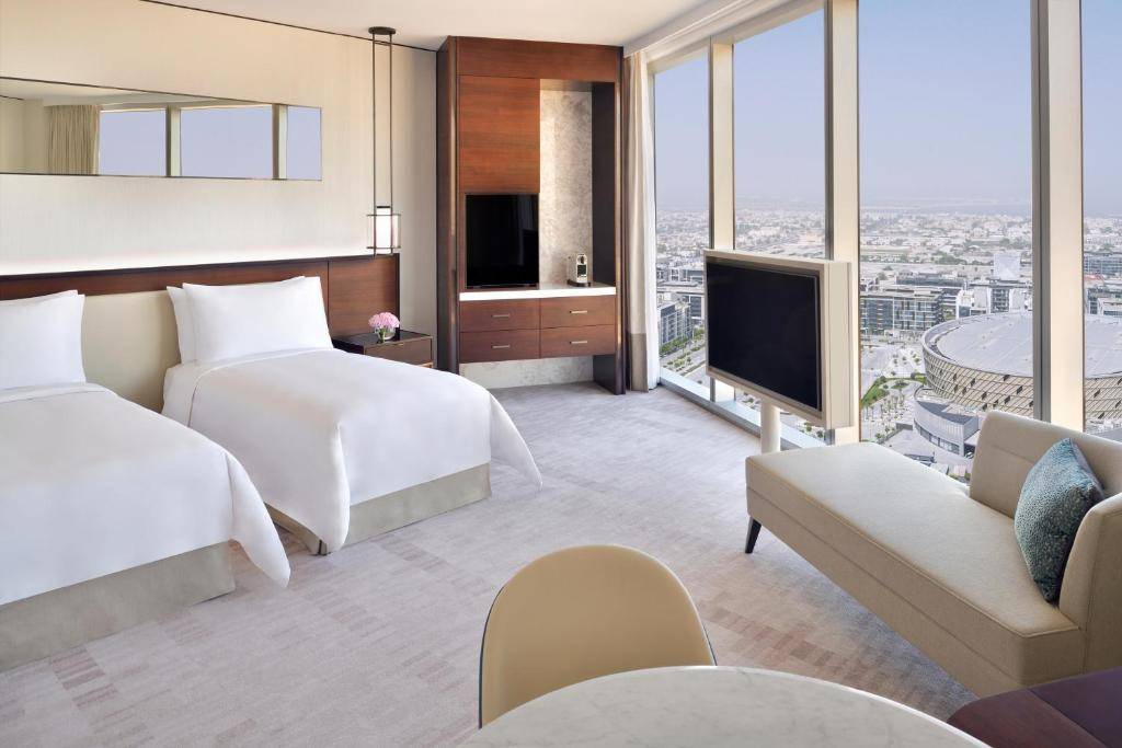 Chambre Premier avec vue sur le Burj Khalifa (lits jumeaux)	